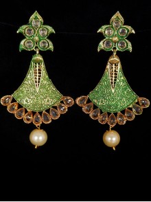 Reverse Ad Earrings With Meenakari Work